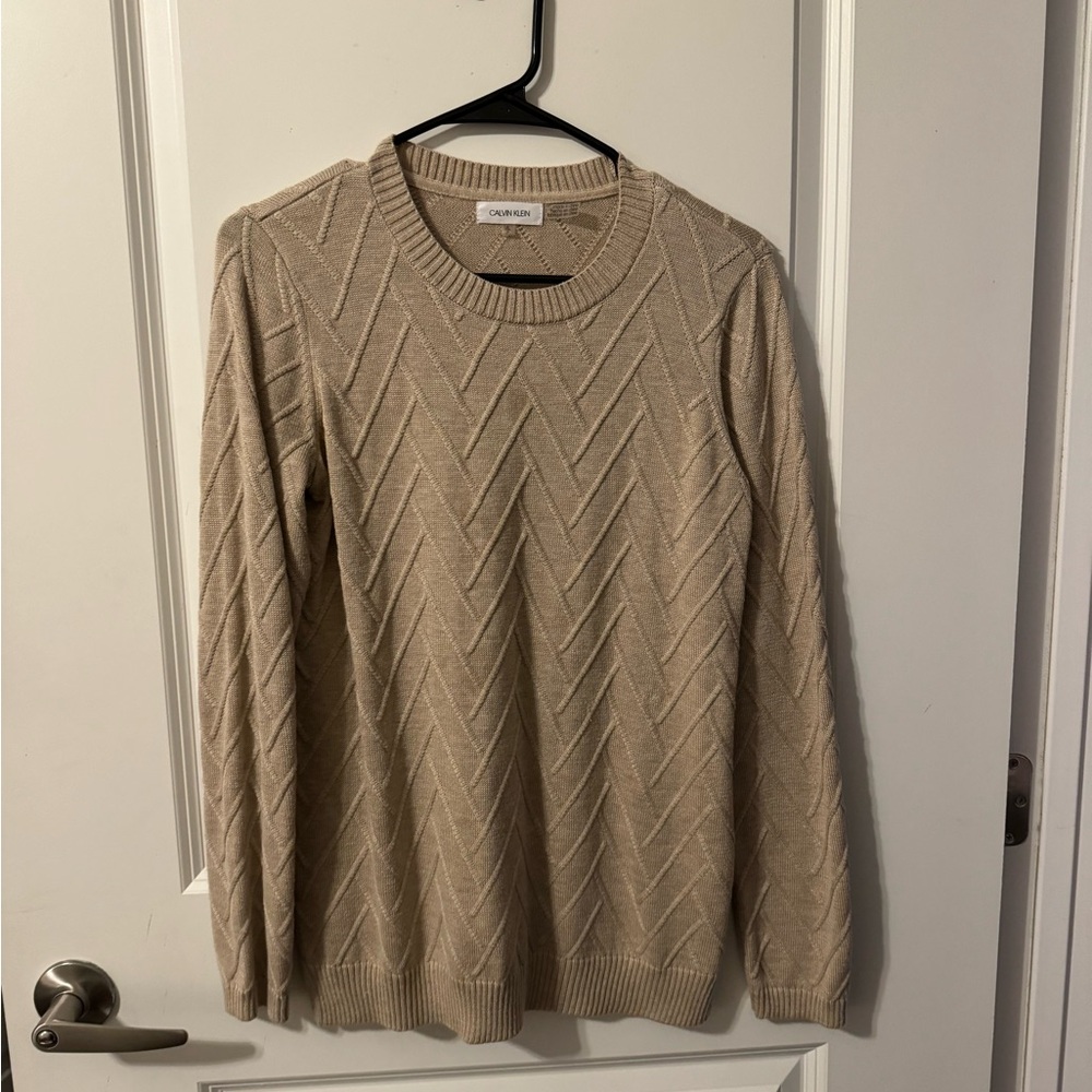 CALVIN KLEIN WOMENS OVERSIZED CREAM SWEATER